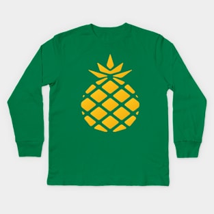 Pineapple Crown Minimalist Design Kids Long Sleeve T-Shirt